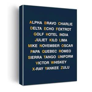 Phonetic Alphabet Canvas Painting Airplane Decor Aviation Art Prints for Home Boys Room Playroom Nursery Wall Decor Framed Artwork Pilot Gifts(12x15 Inch)