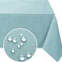 FantasDecor Square Tablecloth Table Clothes for Square Tables Wrinkle Resistant and Waterproof Washable Linen Fabric Cover for Dining Room and Outdoor Use, Aqua, 60 x 60 Inch