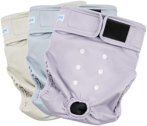 Paw Legend Washable Reusable Female Dog Period Diapers for Heat Doggie Puppy Diapers for Female Dogs (3 Pack, Medium)