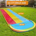 MorTime 22.5ft Slip Water Slide with Sprinklers, Slip and Slide with 3 Inflatable Bodyboards and Splash Pool Waterslide Backyard Lawn Outdoor Water Toy