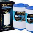 POOLPURE 6CH-940 Spa Filter Replaces PWW50P3(1 1/2" Coarse Thread), 817-0050, Filbur FC-0359, 25252, 03FIL1400, Waterway Front Access Skimmer, Screw in SAE Thread Filter 2 Pack