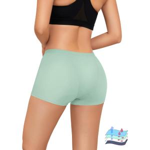 Period Boyshorts Heavy Flow Period Shorts for Women Leakproof Menstrual Panties Period Underwear for Women (Small, Mint Green)