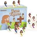 Siwarm 220 Pcs Little Jesus Figures, Jesus Loves You Figures, Mini Jesus Figurines in Bulk, Baby Jesus Figure Mini, Gifts for Sunday School Religious Party Favors (10 Colors)