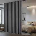 NICETOWN Patio Door Curtain Sound Blocking, Bedroom Privacy Room Divider Curtain Screen Partitions, Thermal Insulated Blackout Closet Sliding Door Curtain (1 Panel, 8.3ft Wide by 7ft Long, Gray)