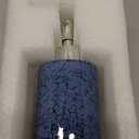 jessie Hand Soap Dispenser,Blue Ceramic Liquid Hand Soap Dispenser with Pump,Modern Vintage Refillable Hand Lotion Pump Bottle for Bathroom Kitchen Set 11.8 oz (Blue)
