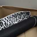 Ottomanson Leopard Print 2x6 Washable Hallway Runner Rug – Kitchen Area Rug | Non-Slip Indoor Entryway Rug – Ultra-Thin Bathroom Floor Mat – Carpet for Laundry Room Bedroom, Leopard Print Black & White, 22" Wide, 1'10" x 6' (22" Wide)