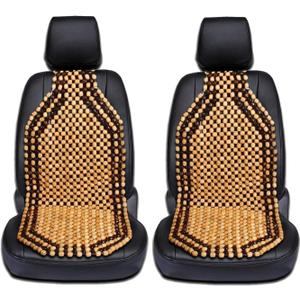 Zento Seat Beads Bead Seat Covers for Cars 2 Pieces of Natural Wooden Beads Back Massage Cushion, Bamboo Seat for Comfort in Your Travel Experience Cover Seats for Cars Beaded Car Seat