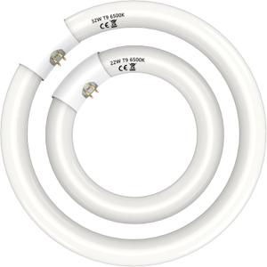 FC8T9 22W and FC12T9 32W Circular Light Bulbs Set, 8 Inch T9 22 Watts Round Fluorescent Bulb, 12 Inch 32 Watts Fluorescent Lamp,CRI 80, 6500K,G10q Prong, 2 Pack