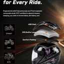 TCMT Full Face Motorcycle Helmet for Adults Men Women, Lightweight Polycarbonate Street Bike Dirt Bike Helmet with Anti-Scratch Mirror Shield and Removable Liner, DOT Approved
