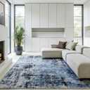 ThreadGlobe Washable Area Rugs for Living Room 8x10, Blue, Tie-dye Style