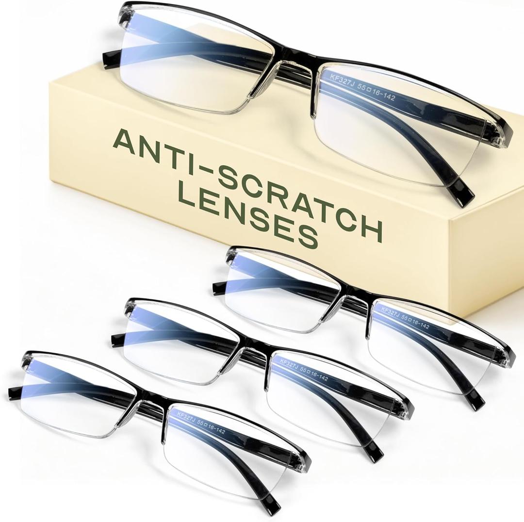 Gaoye 2.75 Executive Style Reading Glasses Men - Durable Readers with Blue Light Filtering- Comfortable Fit with TR90 Frames (4black)