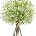 9 Pack Green Babys Breath Artificial Flowers 9 Bundles Gypsophila Fake Silk Stems for DIY Floral Arrangements, Wedding Bouquets, Rustic Farmhouse Home Table Decor