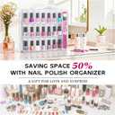 DreamGenius Nail Polish Organizer Case for 48 Bottles with 2 Nail Separators, Double Side Gel Nail Polish Holder with Adjustable Dividers, Clear