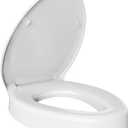 Elevated Toilet seat 3 inch, Elongated Toilet seat risers for Seniors, Slow Close, Heavy Duty, Never Loosen, Raised Toilet seat Elongated Bowl, White(18.5)