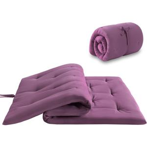 Japanese Floor Futon Mattress Twin Size 39"x 80", Foldable Floor Bed Mattress, Portable Tatami Mat Sleeping Pad, Folding Futon Cushion, Roll Up Floor Lounger for Guest Room Dormitory (Purple)