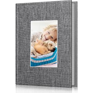 Fintie Photo Album 4x6 Photos - 52 Pockets Small Mini Capacity Premium Vegan Leather Cover, Portable Wallet Albums for Family Wedding Boys Girls, Snowflake Gray