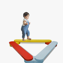 Autirinee Balance Beam Stepping Stones, Wooden Montessori Toy, Build Coordination and Gross Motor Skills, Gymnastics Obstacle Course Indoor&Outdoor, Toddler Gift (3pcs, Multicolor)