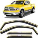 in-Channel Window Rain Guard for Dodge Ram 1500 2009-2018/Ram 2500&3500 Crew Cab 2010-2026 Rain Guards Side Window Visors Low Profile Vent Visor Window Deflectors Vent Shades Truck Accessories