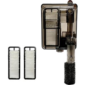 Compact Hang-On Back Aquarium Filter 53 GPH for Up to 10 Gallons Fish Tank USB Powered HOB Filter with Surface Skimmer, Adjustable Flow, Replaceable Media & Fish-Safe Intake