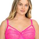 Plus Size Retro Lace & Mesh Unlined Underwire Bra 34DDD