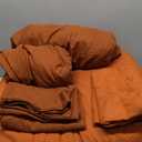 Horbaunal Burnt Orange Queen Size Sheet Set - 6 Piece Luxury 1800 Thread Count Bedding Sheets & Pillowcases - 16 Inch Deep Pocket Microfiber Bedding Set - Soft & Wrinkle Bed Sheets