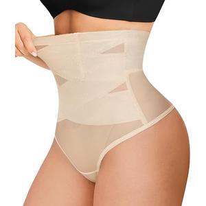 JOSERGO Thong Shapewear For Women Tummy Control Butt Lifting Shapewear High Waisted Body Shaper Womens Thong Underwear, M