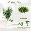 RECUTMS Artificial Boxwood Stems Fake Plant 12 Large Pieces, Faux Farmhouse Greenery Shrubs to Brighten up Your Wedding Home Kitchen Garden Patio Yard Indoor Outdoor Decor(Eucalyptus)