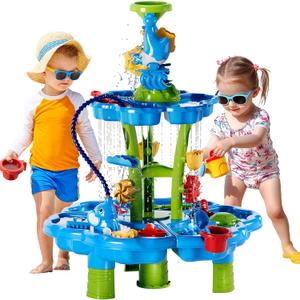 Water Table with Pump for Toddler Kids Ages 3-5 4-8, 2-Tier 3 in 1 Flower Shape Water Table, Kids Summer Outdoor Beach Pool Toys Water Play Sensory Table, Perfect Birthday Party Gifts for Boys Girls Water Table with Pump for Toddler Kids Ages 3-5 4-8, 2-Tier 3 in 1 Flower Shape Water Table, Kids Summer Outdoor Beach Pool Toys Water Play Sensory Table, Perfect Birthday Party Gifts for Boys Girls