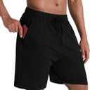 Men's Lounge Shorts with Deep Pockets Loose-fit Jersey Shorts for Running,Workout,Training, Basketball (Medium, Black)