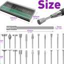 52Pcs Diamond Grinding Bit Polishing Kit Compatible with Dremel, Stone Carving Set Diamond Bits 1/8" (3mm) Shank Accessories for Stone Glass Ceramics Carving, Polishing, Grinding