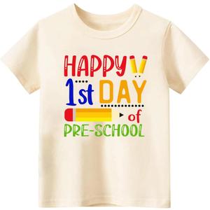 Back to School Shirt for Toddler First Day of Pre-K Shirt for Boys & Girls, Preschool T-Shirt 2T-5T (Yellow)