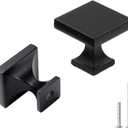 goldenwarm 5 Pack Black Cabinet Knobs for Dresser Drawers Kitchen Hardware Handles 1.1 inch Width Square Knob for Cabinets,Zinc Alloy