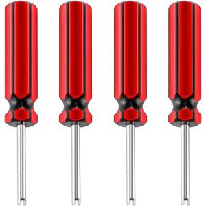 lasenersm 4 Pieces Valve Core Remover Valve Remover Core Tool Valve Core Removal Tool Single Head Valve Remover Installer Repair Tool Tire Valve Stem Core Remover with Plastic Handle, Multicolor
