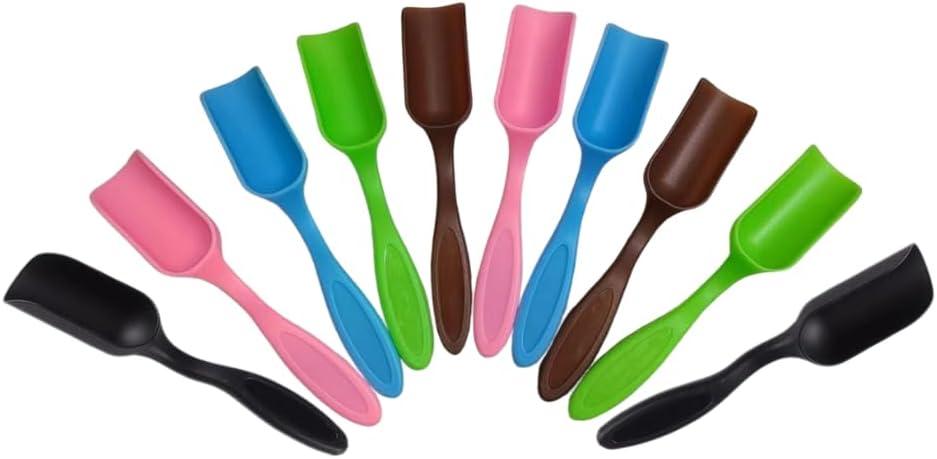 10Pcs NINGDAN Mini Shovel,Plastic Mini Gardening Shovel Spoons Soil Scoops,Cultivation Digging Transplanting Tools for Succulents Potted Flowers,Succulent Sand Scoops/Coffee Beans/Milk Powder Scoops (5 colors)