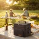 HOTOR Insulated Lunch Box for Men & Women - Leak-Proof Cooler Lunch Bag with 4 Pockets, Adjustable Strap, Ideal for Work, Picnic, Travel - Medium, Black, 10.2"6.9"8.5"
