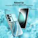 SHEDEER for Samsung Galaxy S24 Plus Case with Slide Camera Cover + Screen Protector, Samsung S24 Plus Case Shockproof Slim Thin, Glossy Fade-Resistant Pattern Phone Case Cover for S24+ Plus, Blue