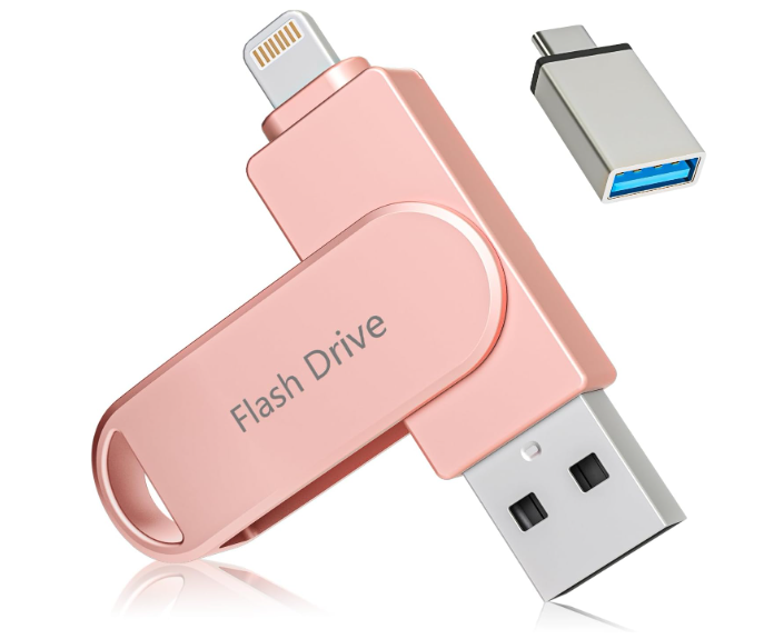 Apple MFi Certified 512GB Photo Stick, Flash Drive for iPhone Memory Stick for Photo/Video Backup Stick, HighSpeed USB Stick iPhone Storage Drive Compatible for iPhone/iPad/Android/PC (Pink)
