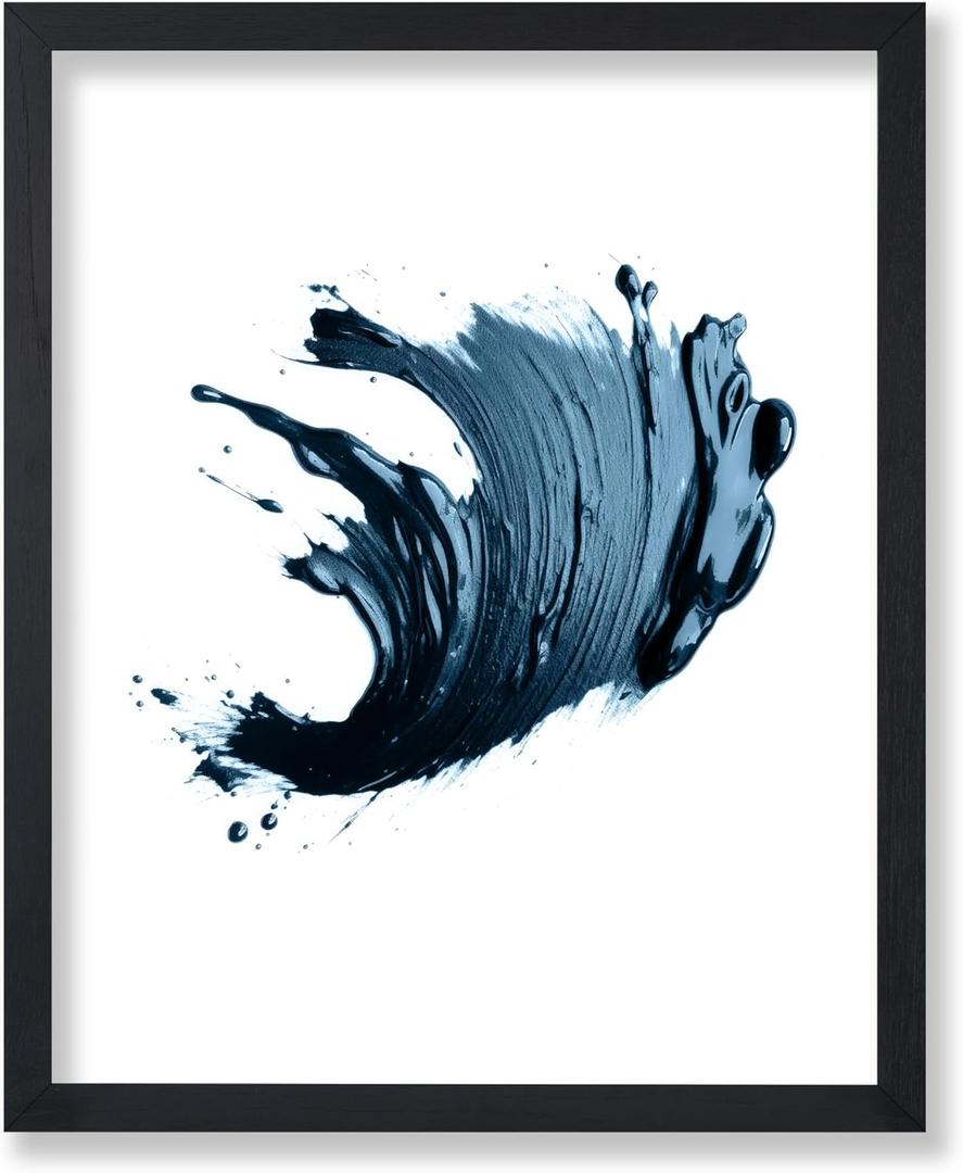 Poster Master Blue Oil Paint Poster - Oil Painting Stroke Print - Abstract & Chic Boho Art - Modern & Aesthetic Art - Living Room or Bedroom Wall Decor - 8x10 UNFRAMED (Style-04)
