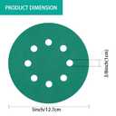 YEHBS 100PCS 60 Grit Premium Green Sanding Discs, 5-Inch 8-Hole Sandpaper for Random Orbital Sander