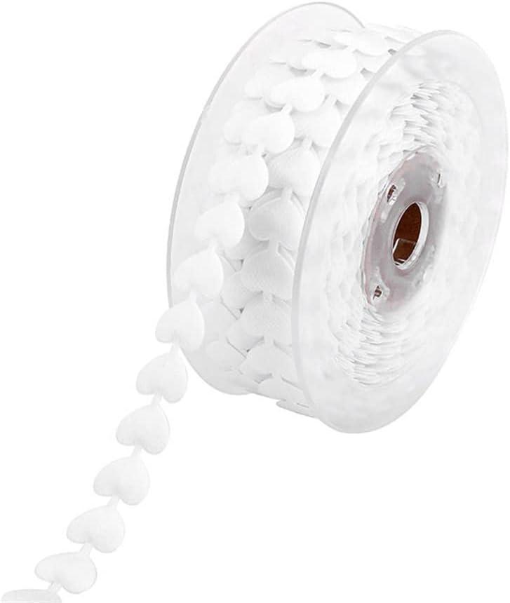 1 Roll Valentine's Day Ribbon - 22 Yards Love Heart Curling Ribbon for Valentine's Day Party Festival, Balloon Gift Wrapping, Art Craft Decoration (White)