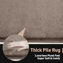 PURE ERA Carpet Stair Tread Landing Mat Area Rug Ultra Plush Shag Soft Non Slip Skid Resistant Tape Free Indoor Doormat Washable Reusable Brown 2' X 3'