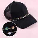 14pcs Trucker Hat Chains Bulk, Detachable Trucker Hat Charms Baseball Cap Chain Trucker Hat Bill Chains Hat Chain Brim Decoration for DIY Hat Jewelry Accessories