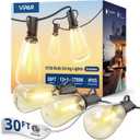 VIPAR Outdoor String Lights 30FT LED Patio Lights Waterproof with 13+1 Shatterproof ST38 Edison Bulbs, Connectable Outside Hanging Light for Porch, Garden, Backyard, Deck, Balcony, Decor, 2700K