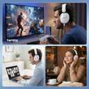 AOC Wireless Gaming Headset with Mic for PS5, PS4, PC - Bluetooth 5.3, 2.4GHz, Passive Noise Cancellation, RGB Lighting, 48H, Over-Ear Gaming Headphone Wired, White ACG3512
