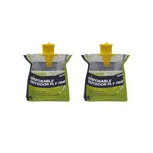 Outdoor Disposable Fly Trap – Hanging Fly Catcher with Attractant Bait, Fly Bag for Patio, Yard, Trash & Farm Areas – Easy-to-Use Outdoor Fly Control - 5 Traps