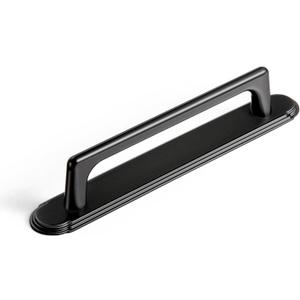 Goo-Ki 2 Packed Matt Black Cabinet Pulls with Long Backplate-5''(128MM) Hole Centers Drawer Pulls for Kitchen