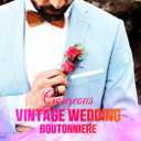 Yean LED Red Wedding Boutonniere Groom Rose Flower Suits Decorations Light Up Prom Buttonholes Accessories for Men (Red-Color Light)