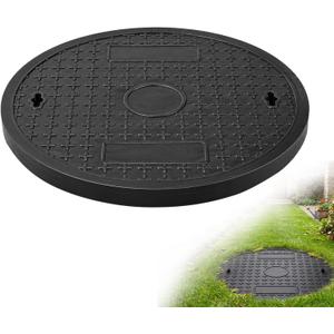 TONGMO Round Manhole Cover, 23.6 in Diameter, FRP Solid Top, No Frame