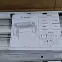 Bellemave Queen Size Loft Bed Frame with 2 Build in Ladder and Full Length Guardrail, Easy Assemble Loft Bed Queen Size, Noise Free Design, No Box Spring Needed, White