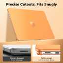 EooCoo Case Compatible with MacBook Air 13 inch M5 2026-2022 M4 M3 M2 A3449 A3240 A3113 A2681, Crystal Hard Shell Scratch Resistant Protective Cover Compatible for MacBook Air 13.6 inch Case, Orange
